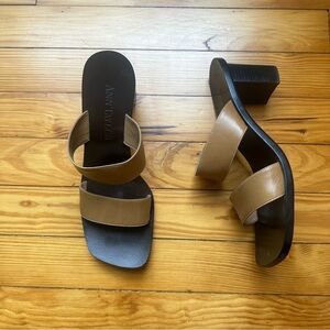 Ann Taylor Brown Leather Strap Heels